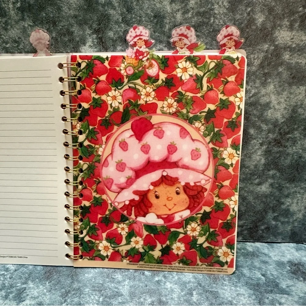 Strawberry and Cat Spiral Notebook